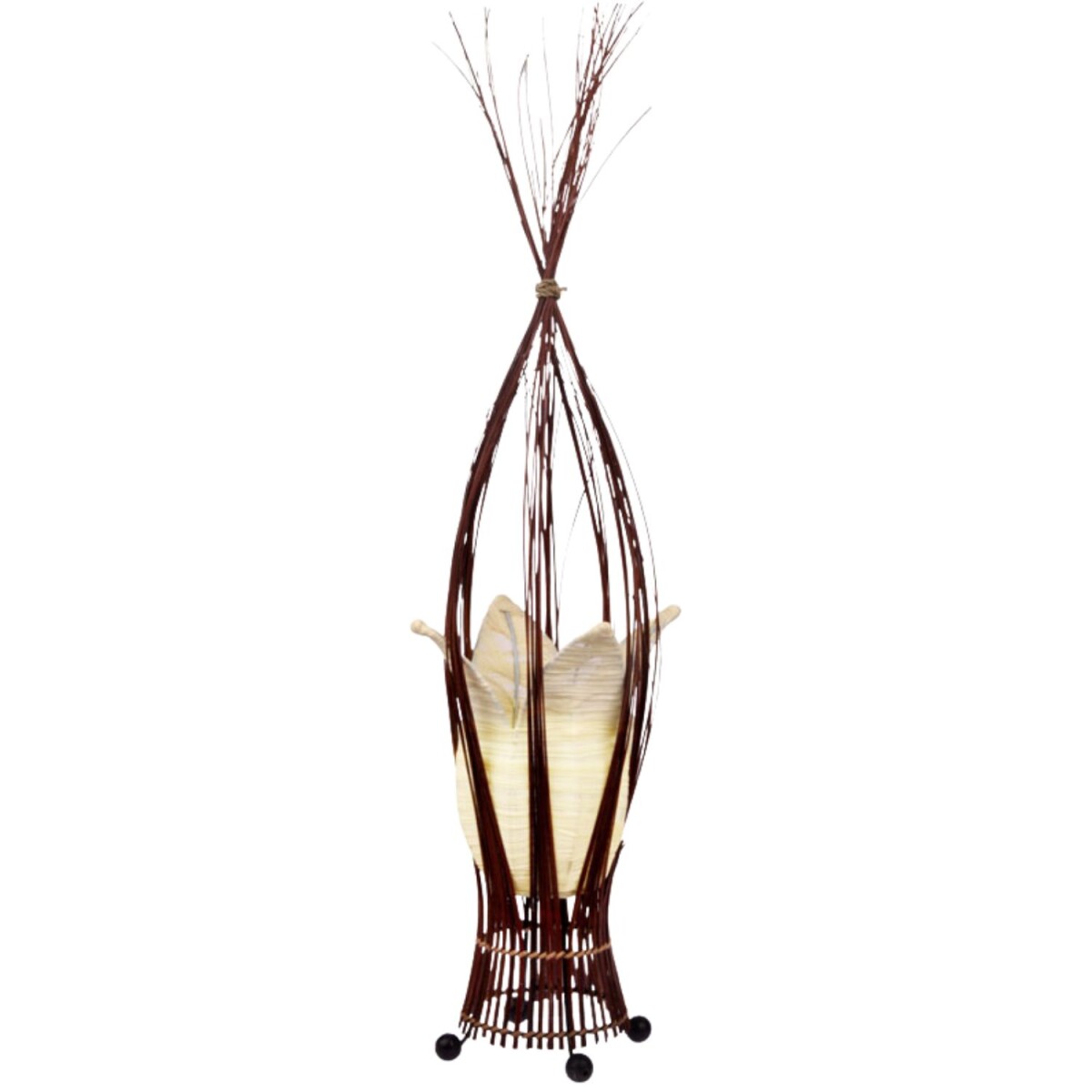 Tafellamp Elena Cream 30 cm, boho-stijl | Handgemaakt & 