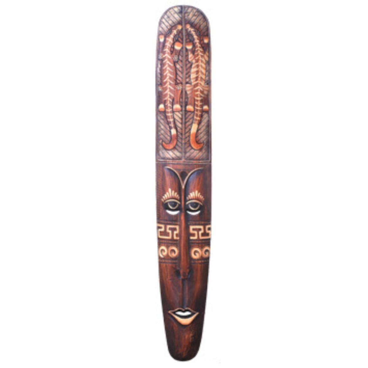 Wanddecoratie Samu 100 cm massief hout | Handgesneden wandma
