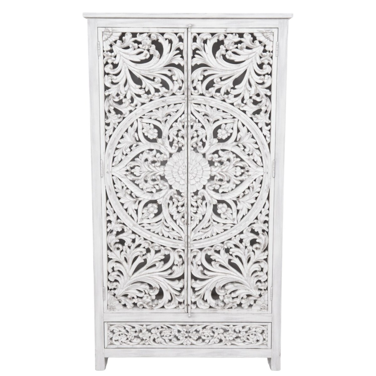Highboard Rama 200 cm massief hout, boho-vintage, handgemaak