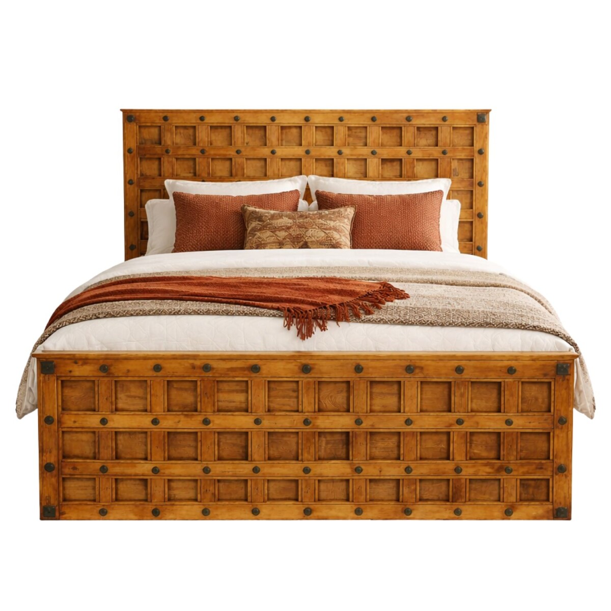 Massief houten tweepersoonsbed Lapaz bru box