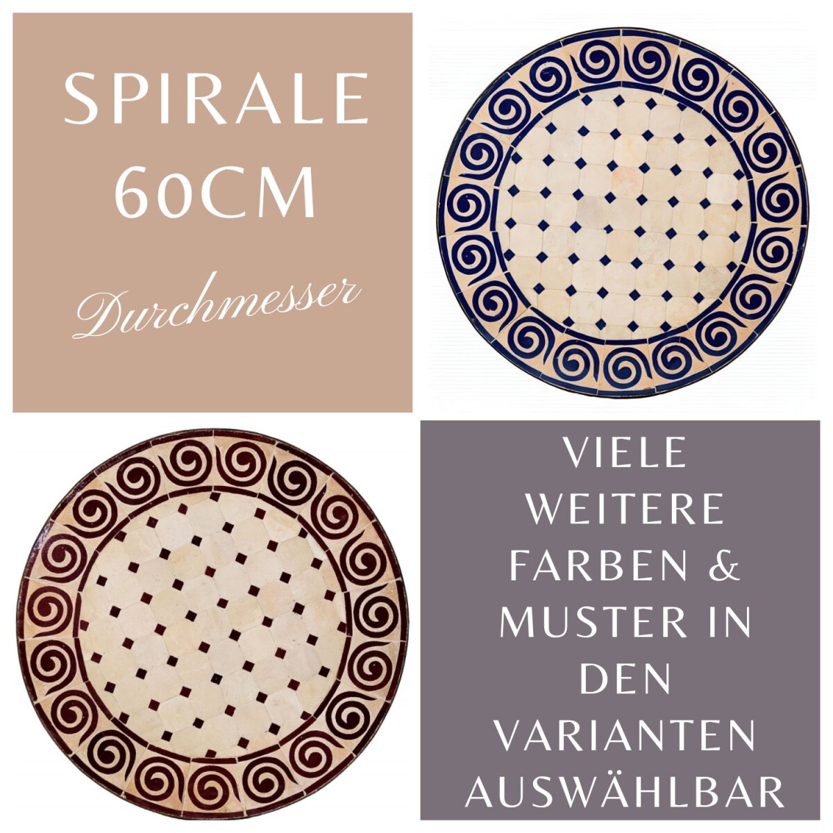 Marokkaanse mozaïektafel Spiraal &O box