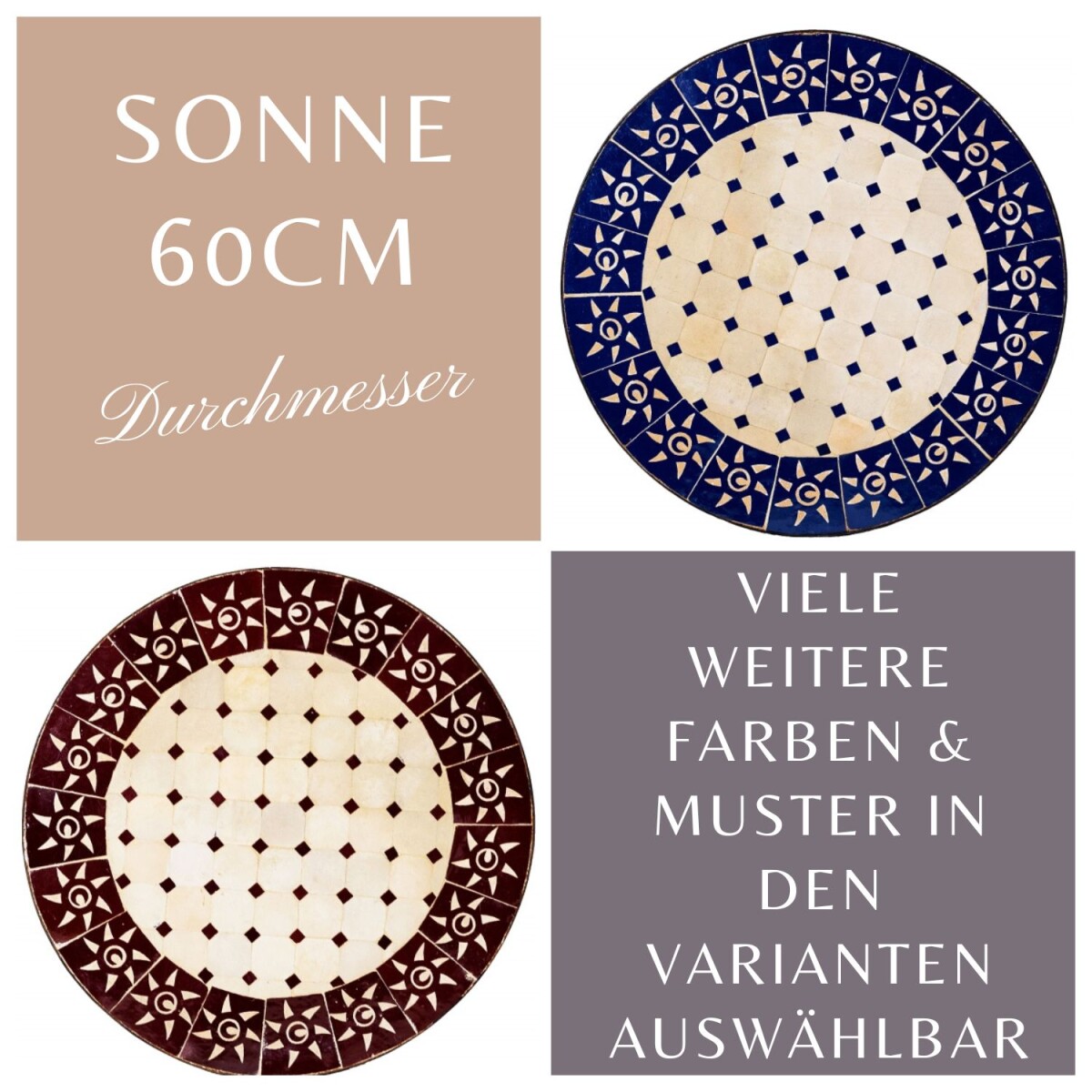 Marokkaanse mozaïektafel Zon &Oslas box