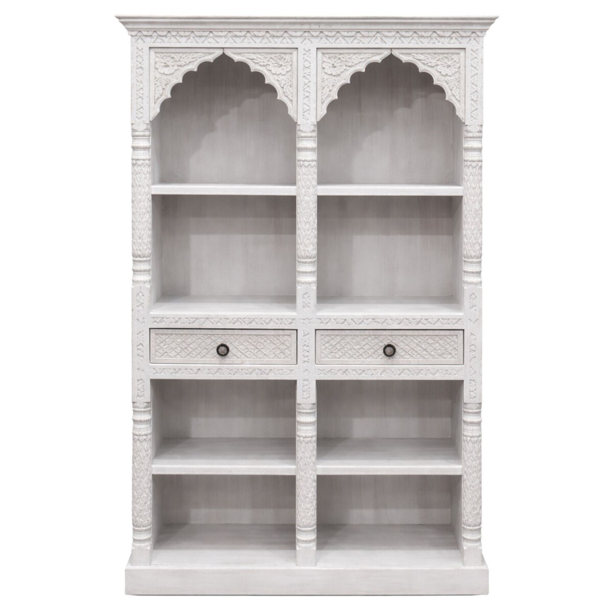 Boekenkast Rekha wit 195 cm massief hout Boho