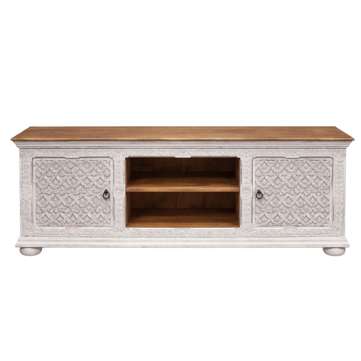 Lowboard Timira 163 cm massief hout boho box