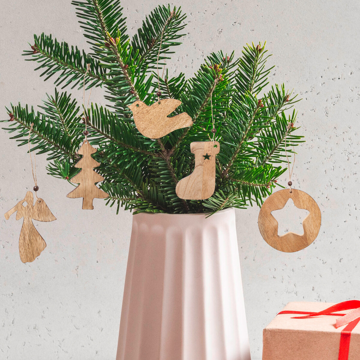 Set van 5 kersthangers, kerstversiering  box