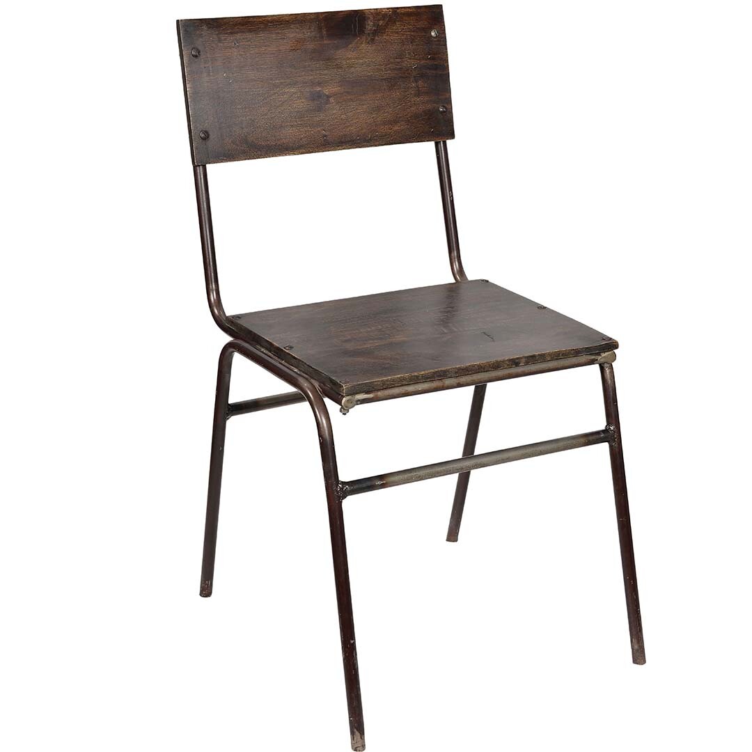 Fresco eetkamerstoel van donker hout en  box
