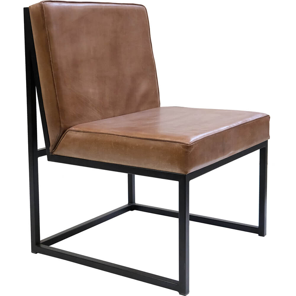 Perry-loungefauteuil met leer