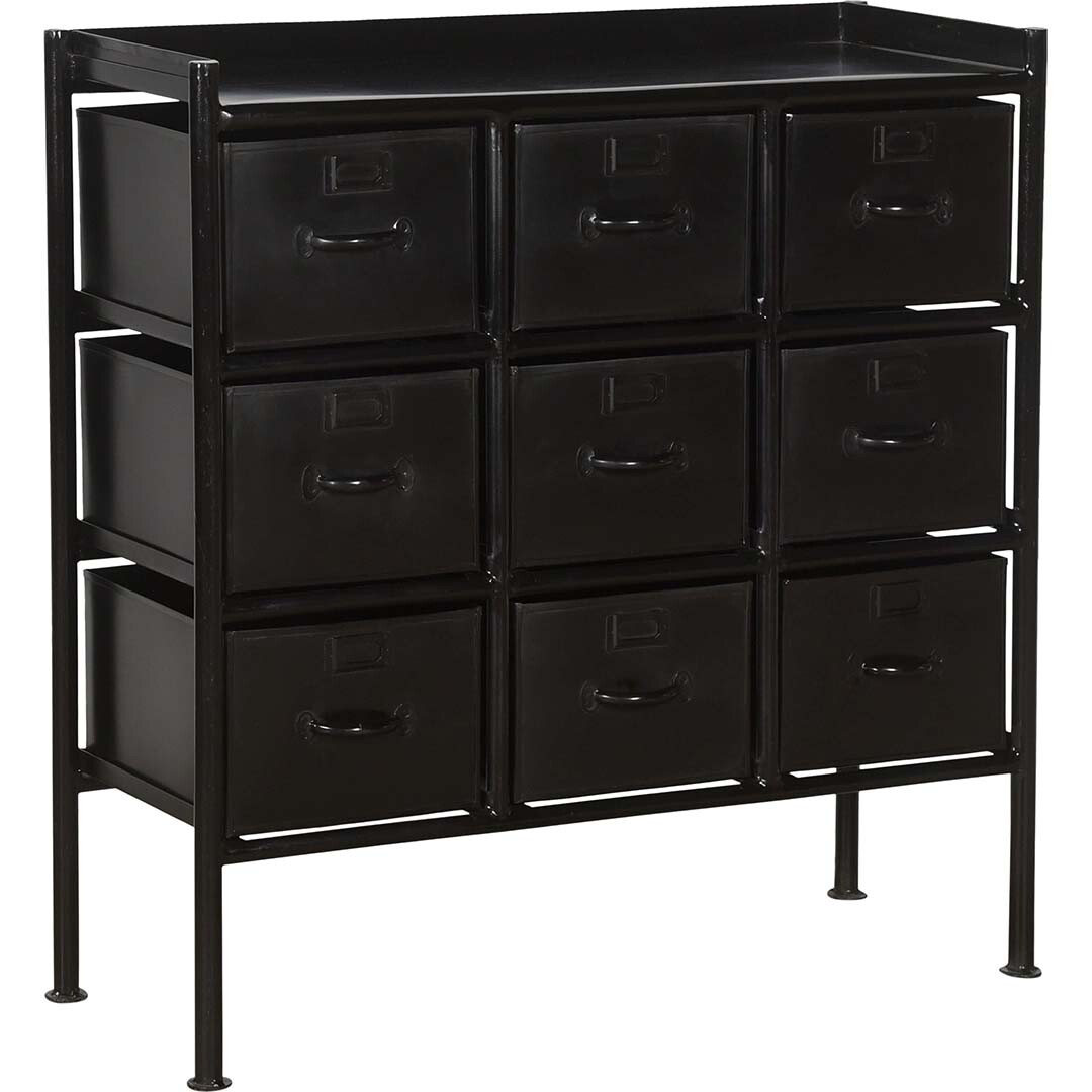 Saga-ladekast zwart - 9 lades box