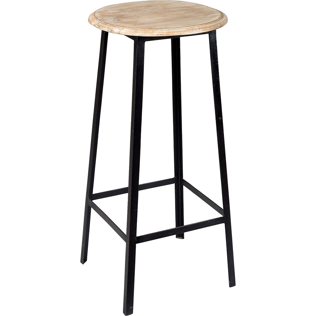 Holly barkruk - Zwart met lichte zitting box