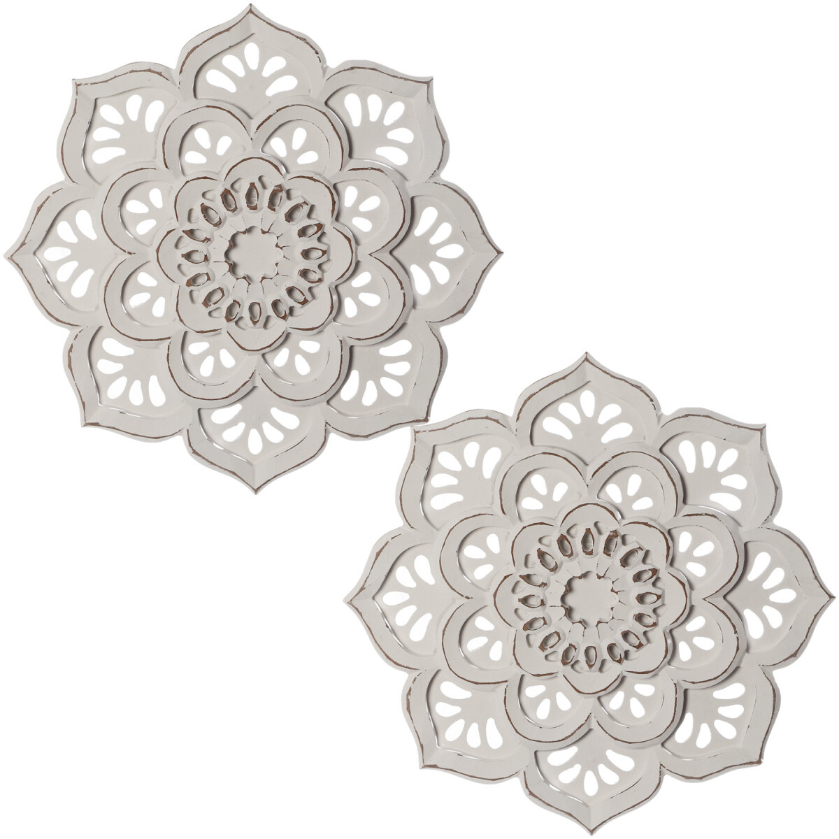 Set van 2 vintage wanddecoraties van hou box