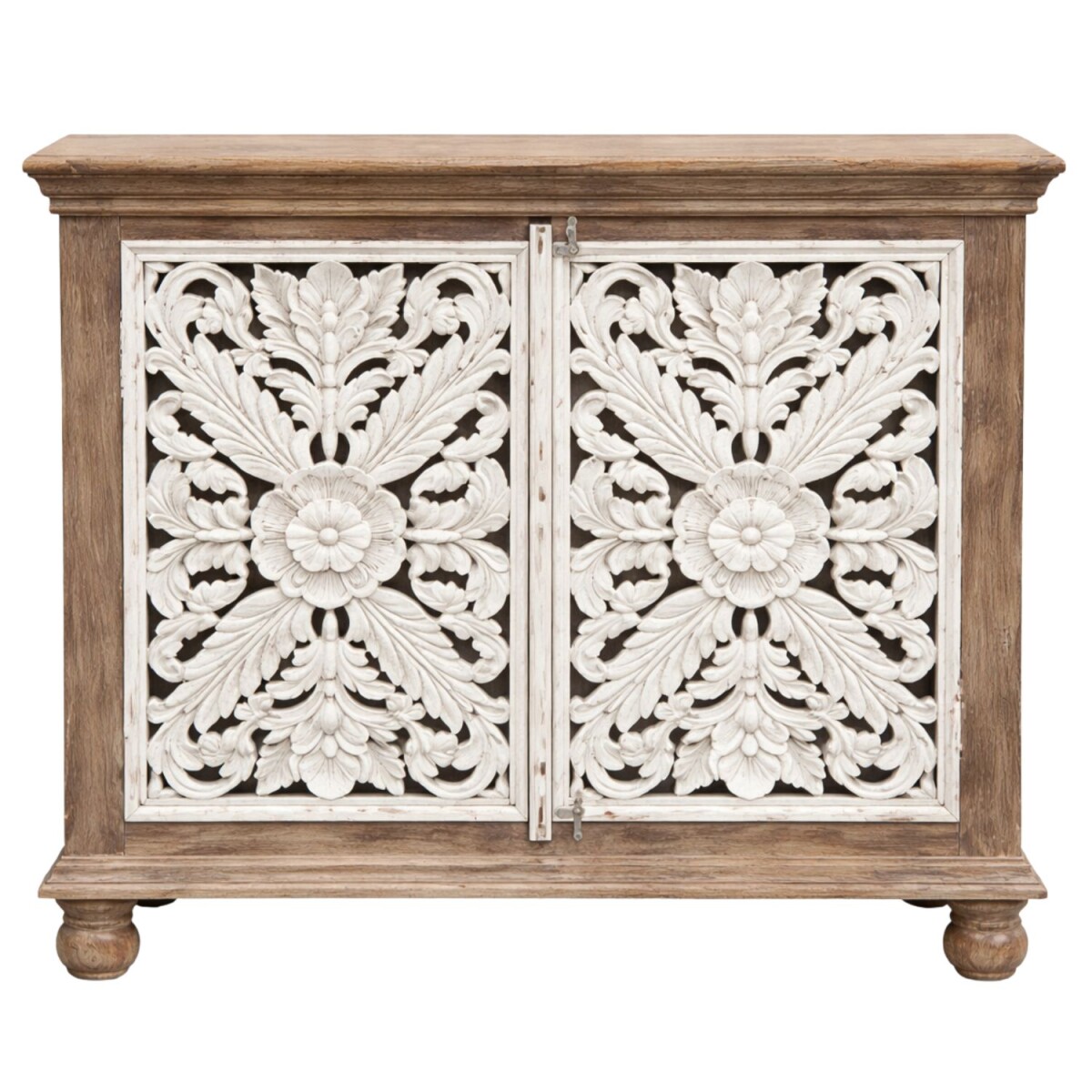 Commode Gayatri bruin-wit 90 cm massief  box