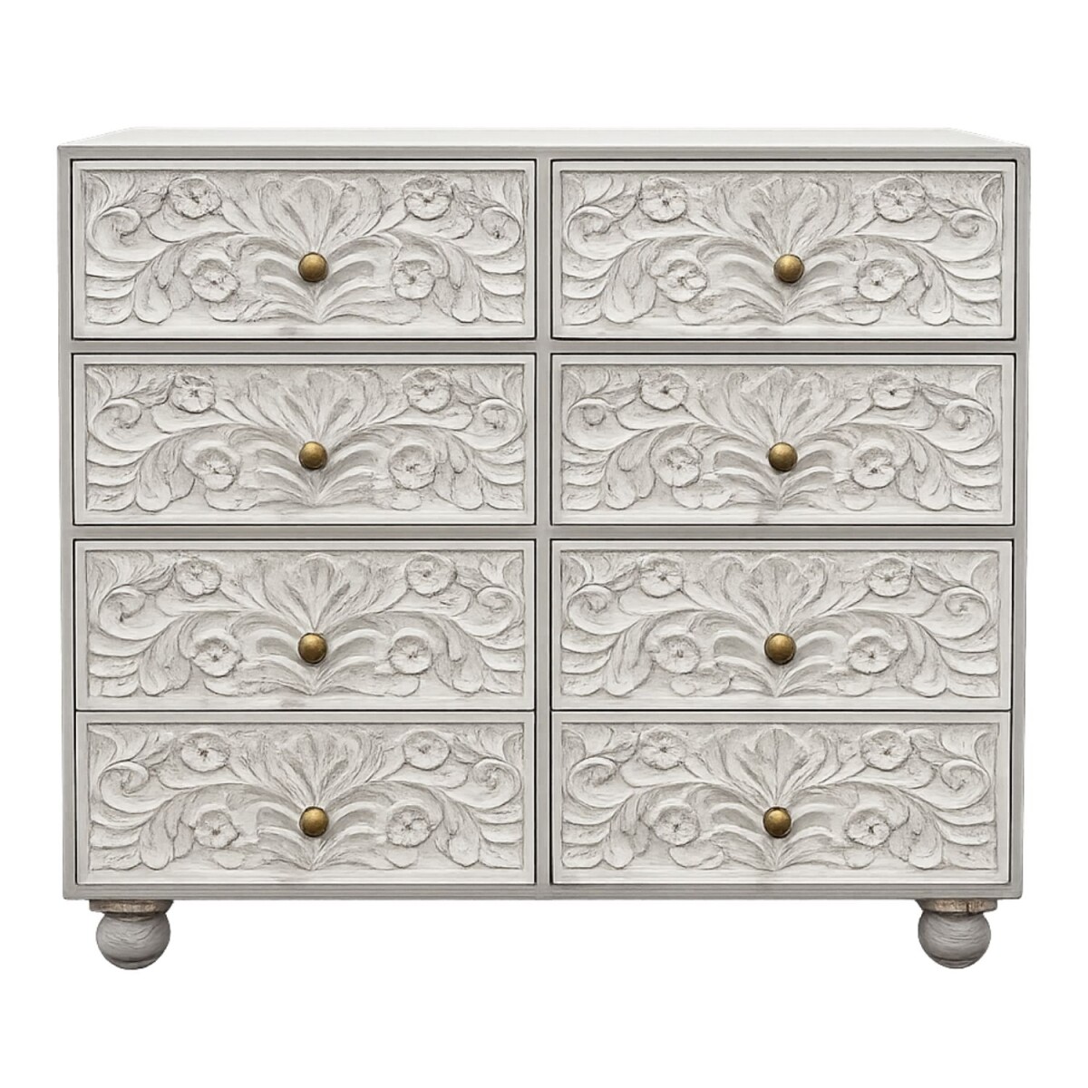 Commode Harleen 120 cm, 8 lades, massief box