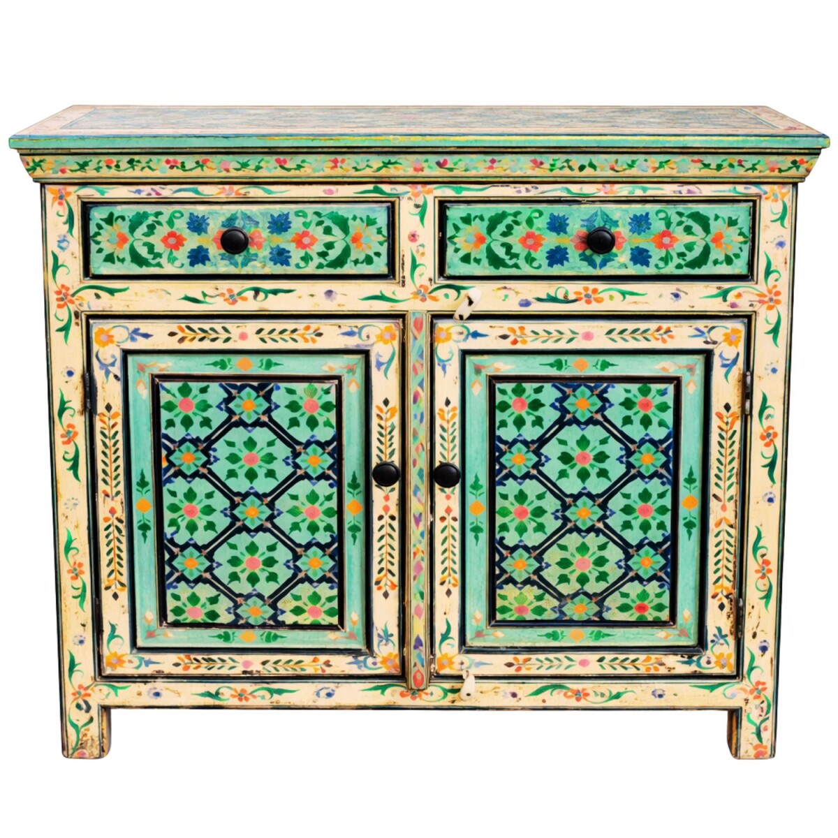 Commode Himal 90 cm, massief hout, boho- box