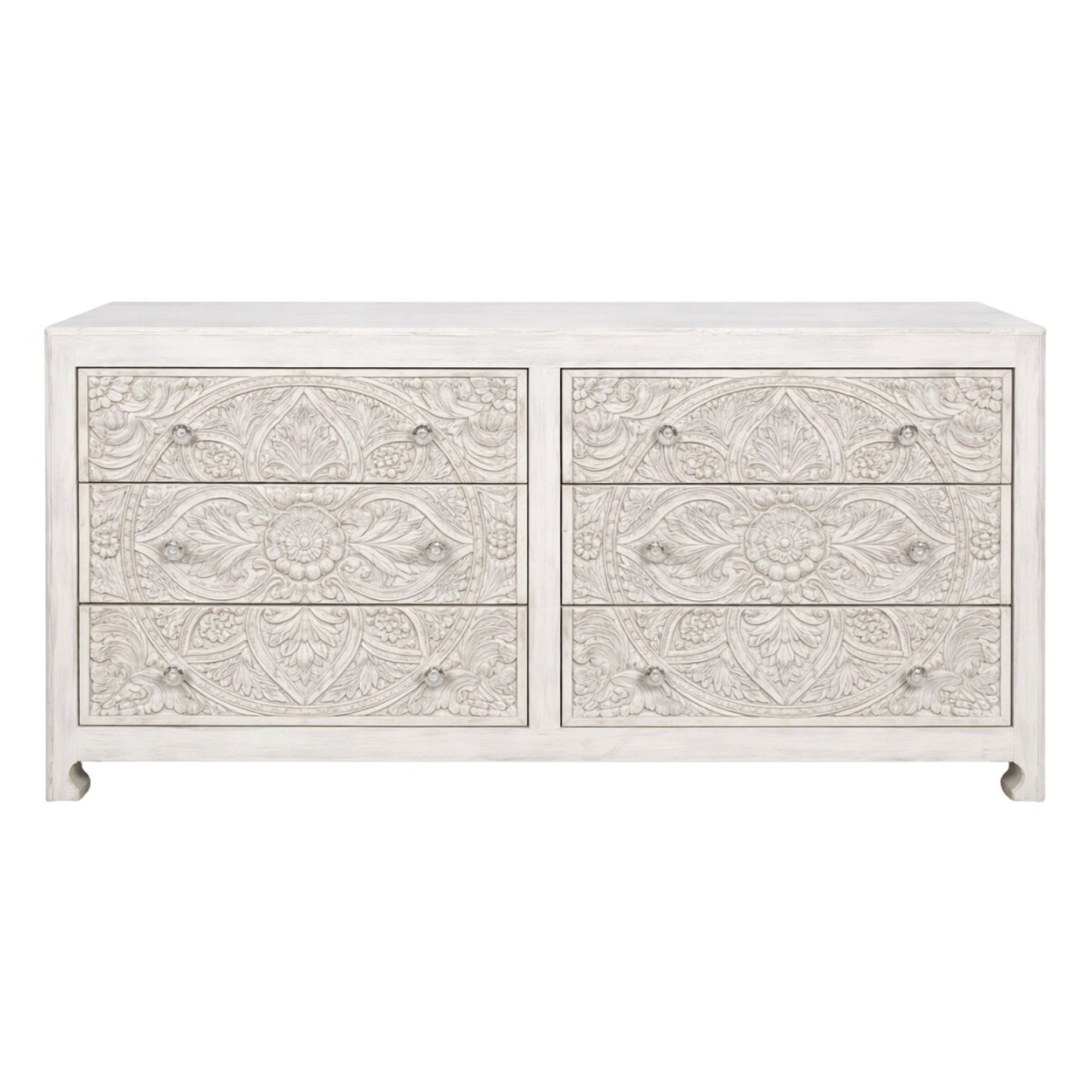 Sideboard Inica wit 154 cm massief hout Boho
