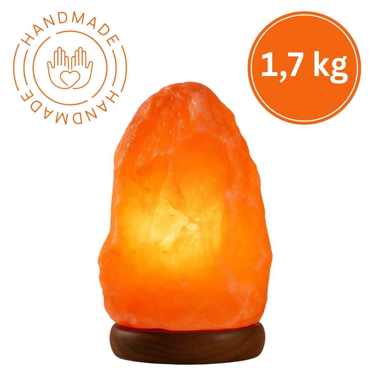 Verlichte zoutkristallen schaal 16 cm, USB, LED, warm wit, d