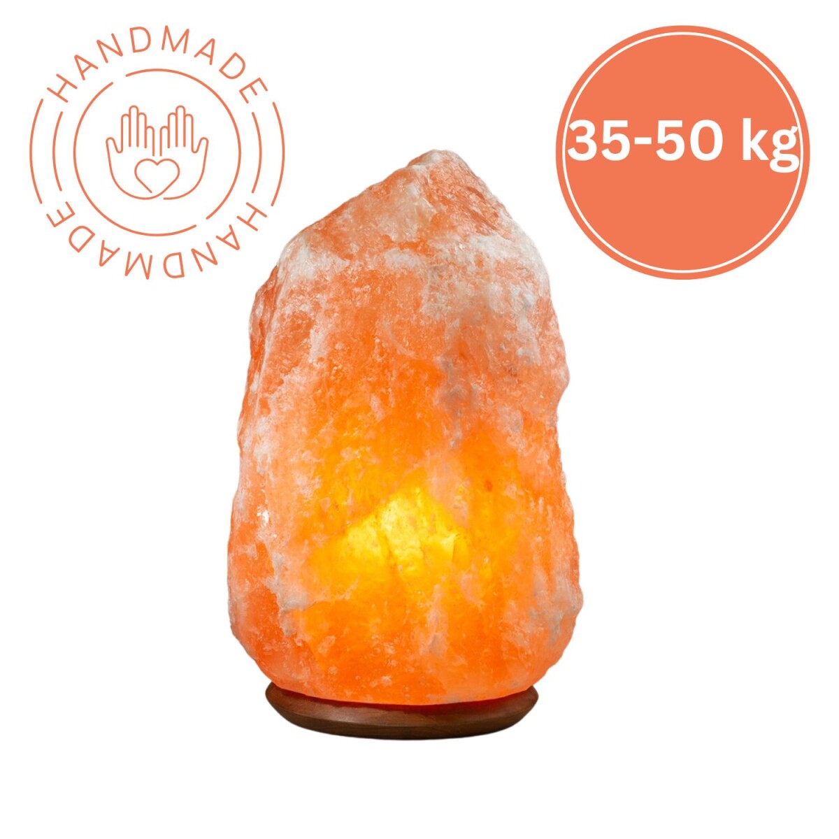 Verlichte zoutkristal ROCK 35-50 kg Zoutkristal Licht Natuur