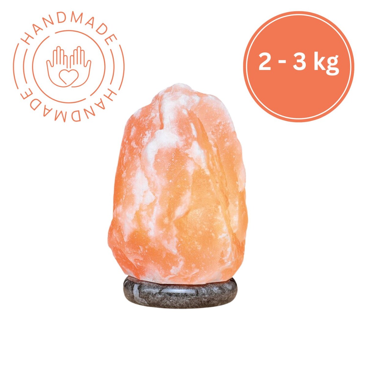 Verlichte zoutkristal ROCK 2-3 kg Zoutkristal Licht Natuur D