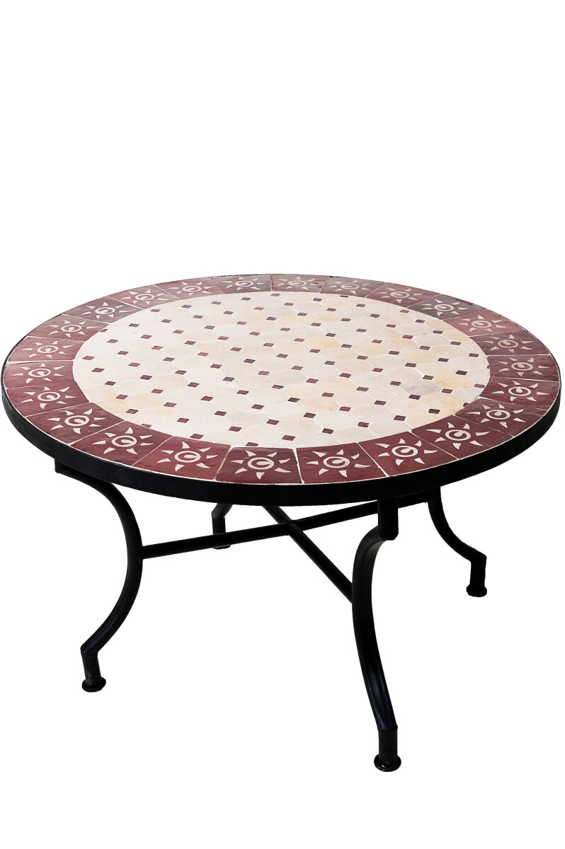 Marokkaanse moza&iuml;ektafel Zon, beige en...