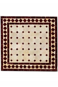 Marokkaanse mozaïektafel Marrakesh Beige Bordeaux,...