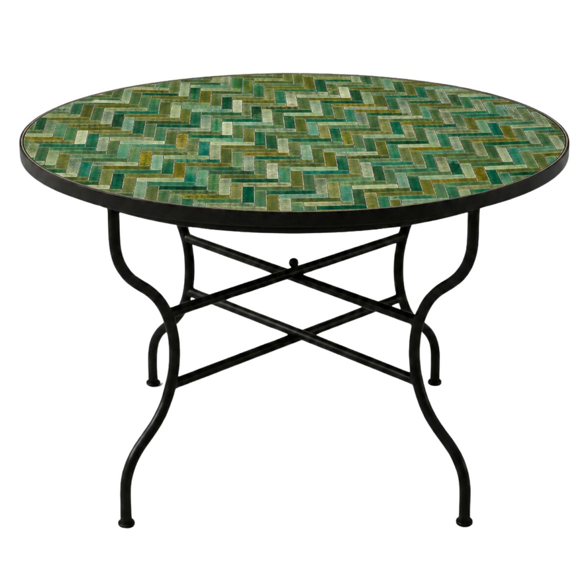 Mosaiktisch Gordes grün Ø120cm klappbar handgema