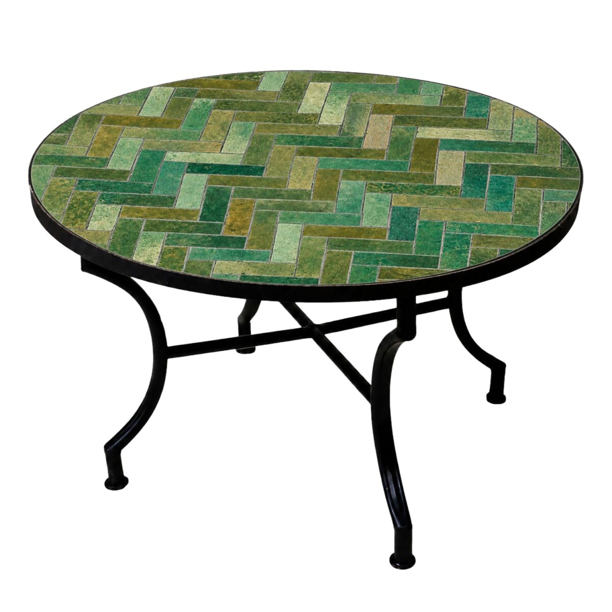 Mosaik Couchtisch Gordes grün Ø80cm H45cm klappb