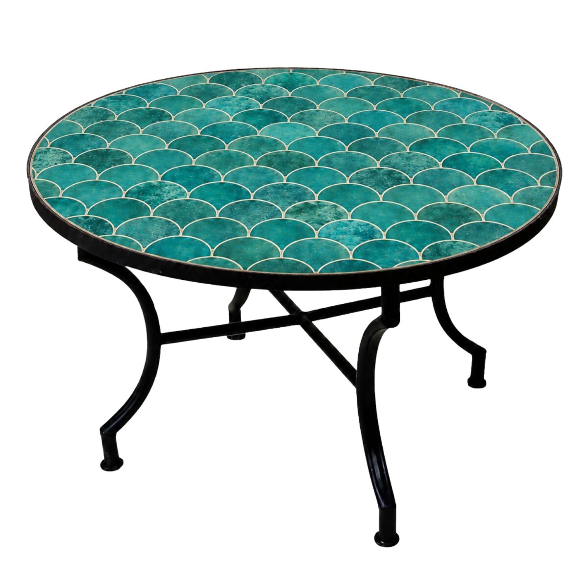 Mosaik Couchtisch Friglia grün Ø80cm H45cm klapp