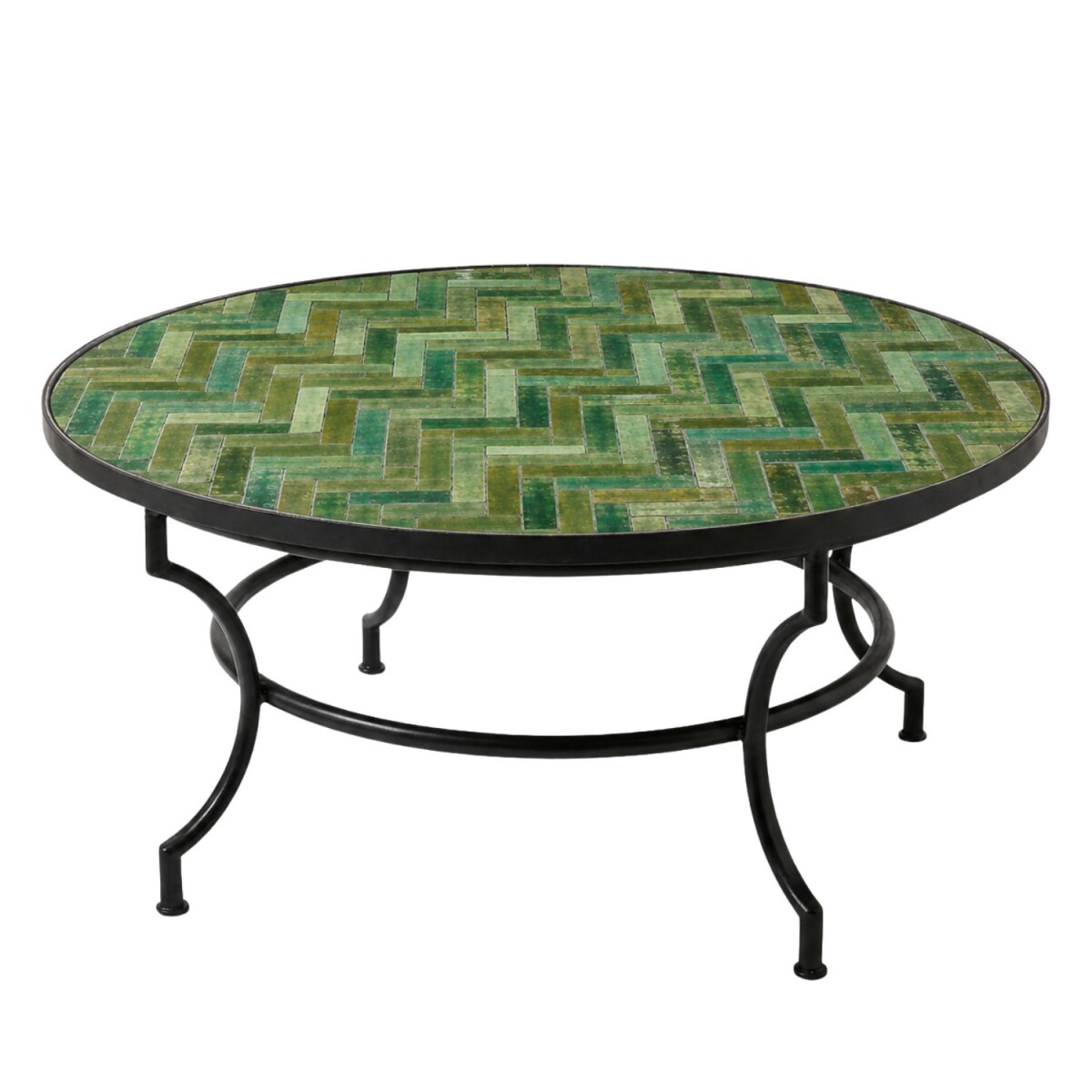 Mosaik Couchtisch Gordes grün Ø100cm H45cm klapp