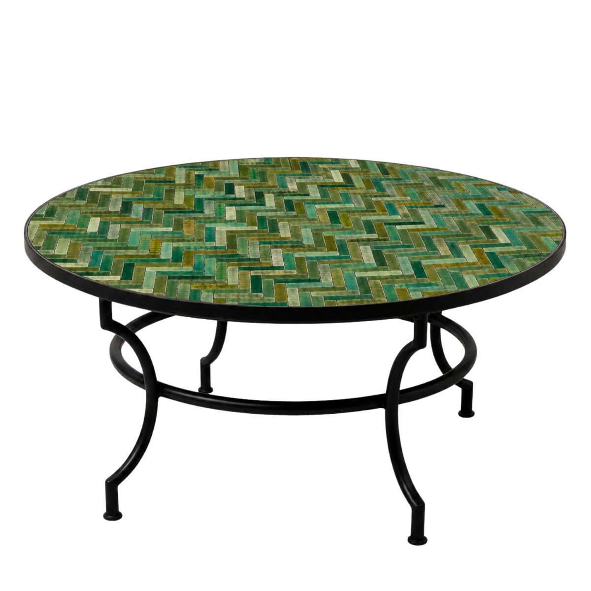 Mosaik Couchtisch Gordes grün Ø120cm H45cm klapp