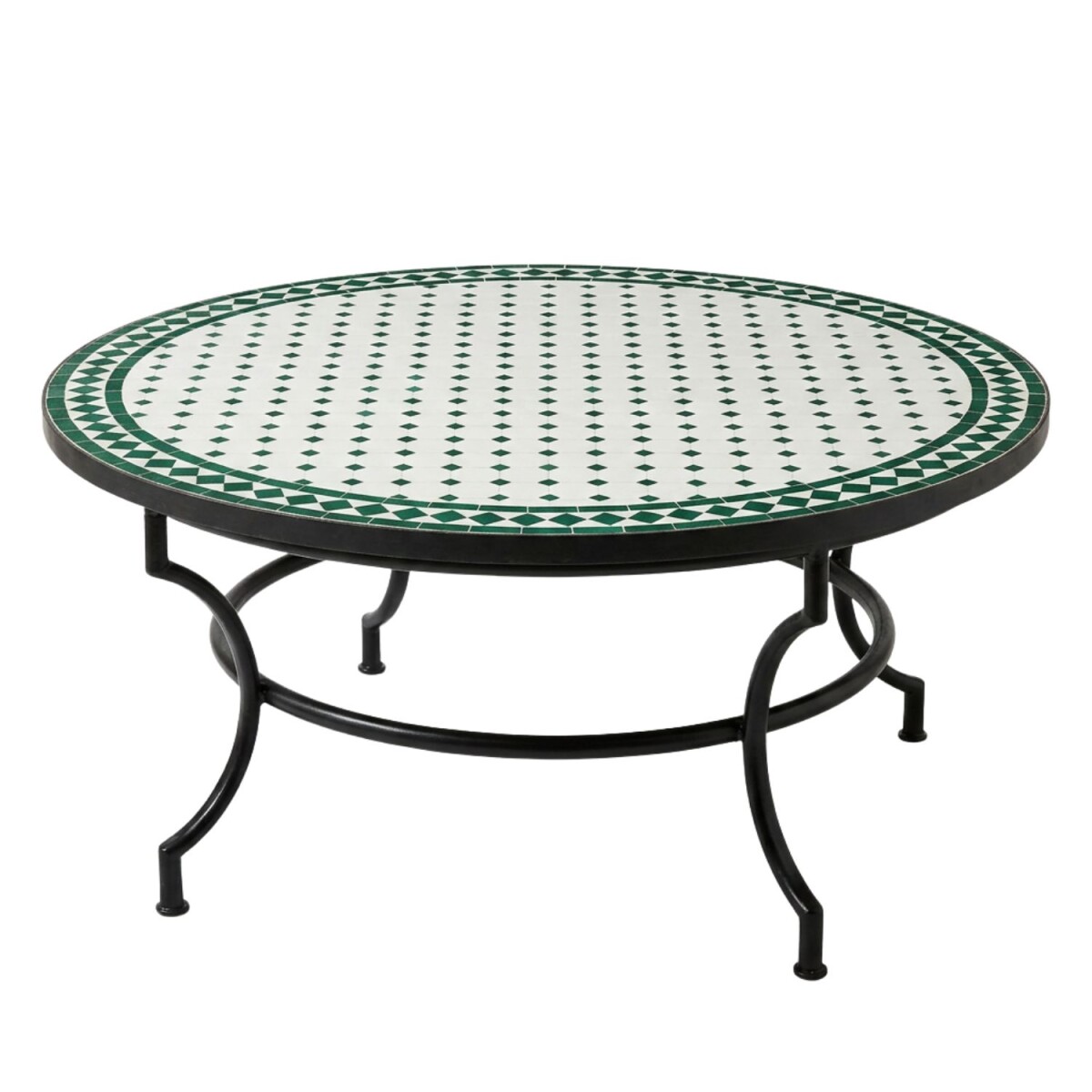 Marokkanischer Mosaik-Couchtisch Marrakesch Beige-Grün 
