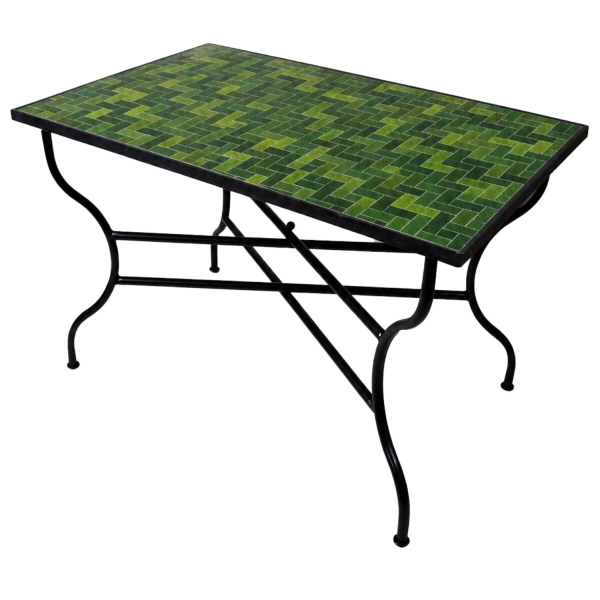 Marokkanischer Mosaiktisch Gordes grün eckig 120x80cm k