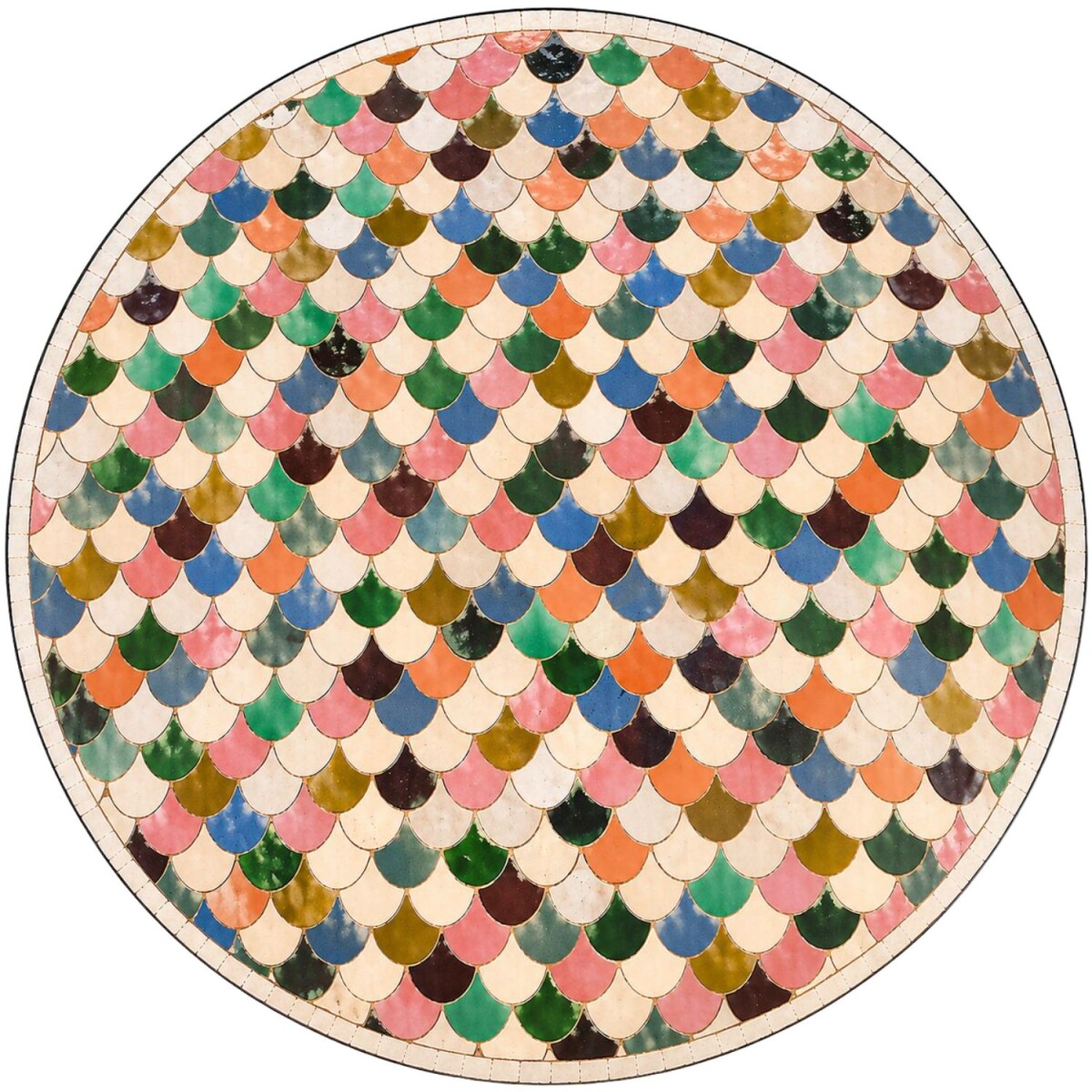 Manarola bunt 120cm Mosaikplatte rund handgefertigt aus Maro