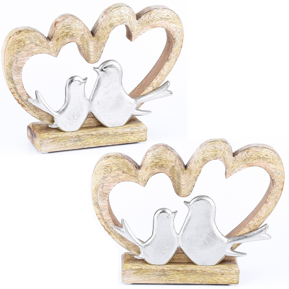 Set van 2 decoratieve figuren Hart Amour box