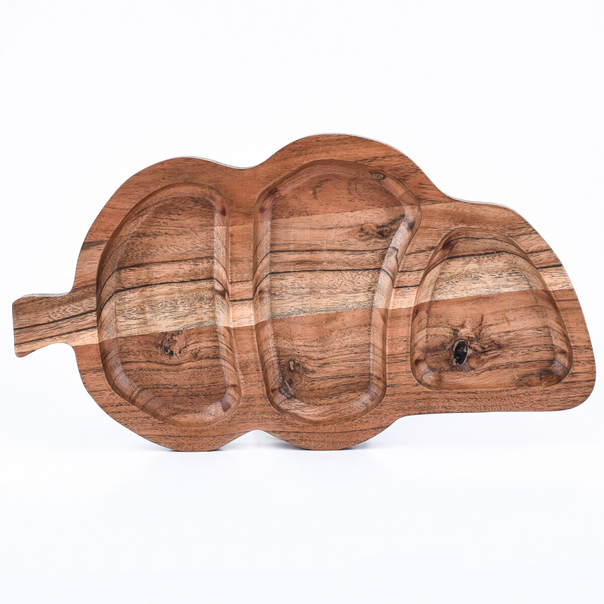 Servietblad van acaciahout, notendop Leaf, 35 x 15 cm
