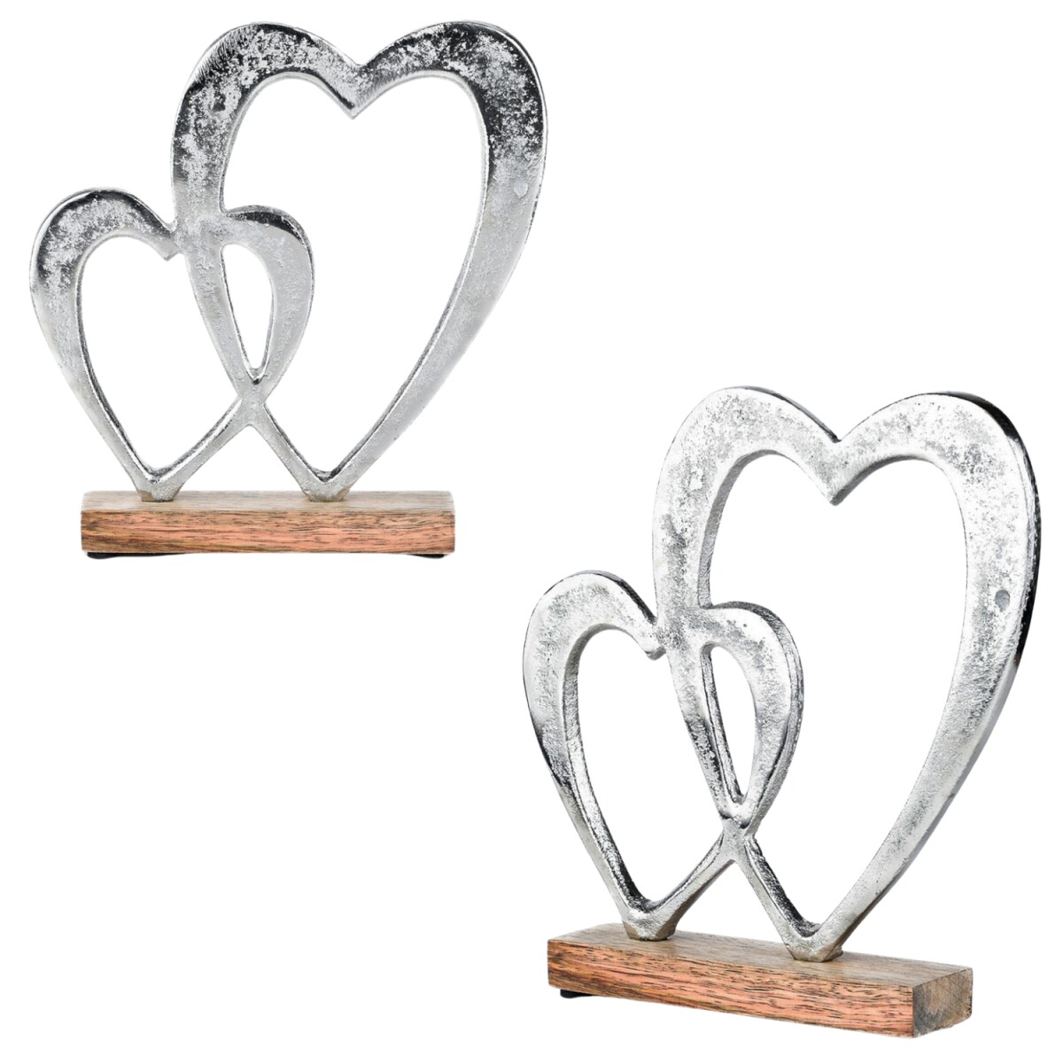 Set van 2 hartvormige decoratieve figuurtjes, decoratief obj