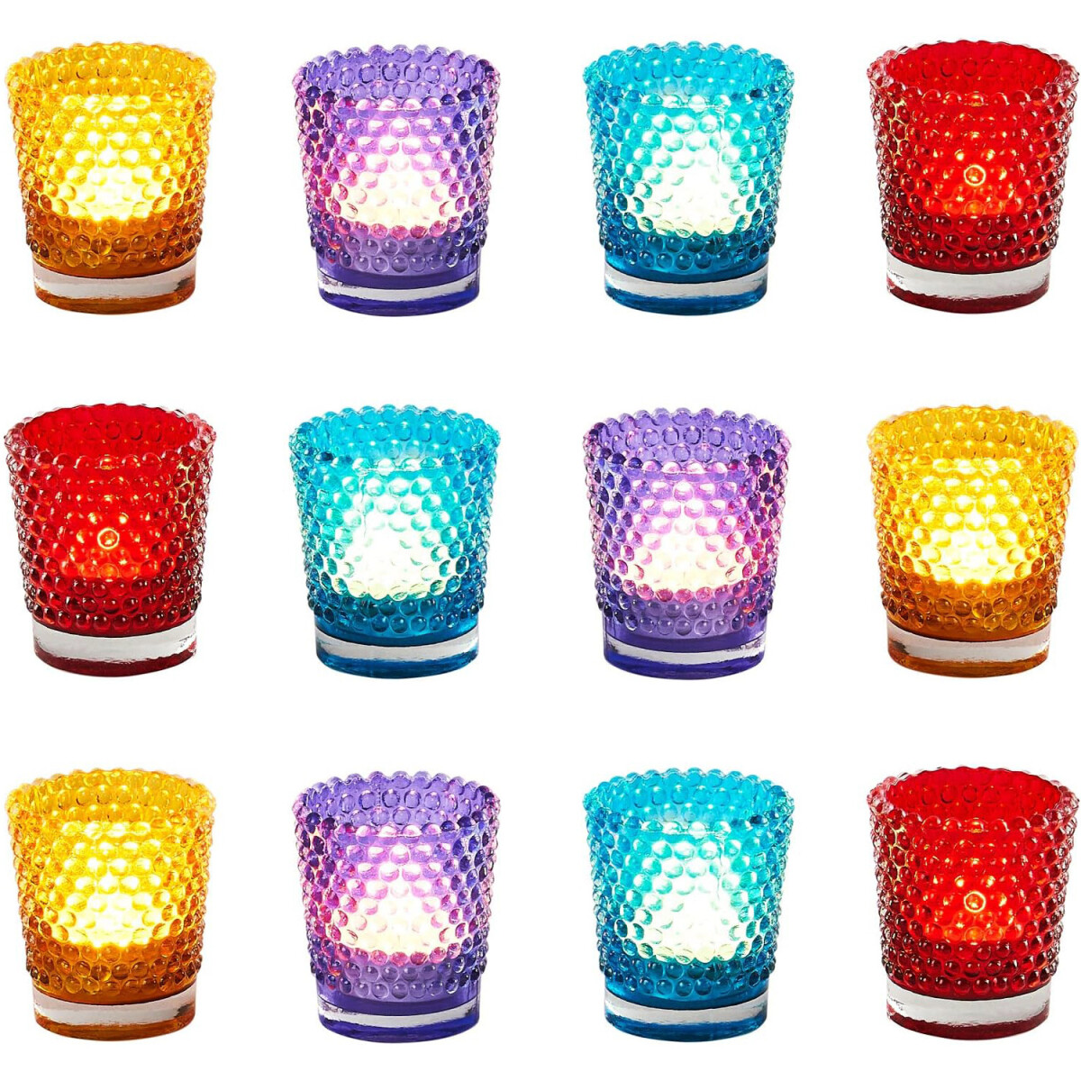 Set van 12 decoratieve theelichtglazen voor op de...