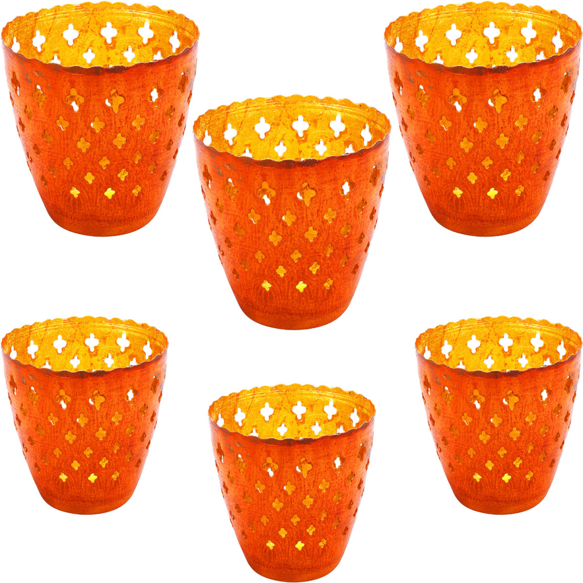 Set van 6 oosterse tuinlampjes Rust van  box