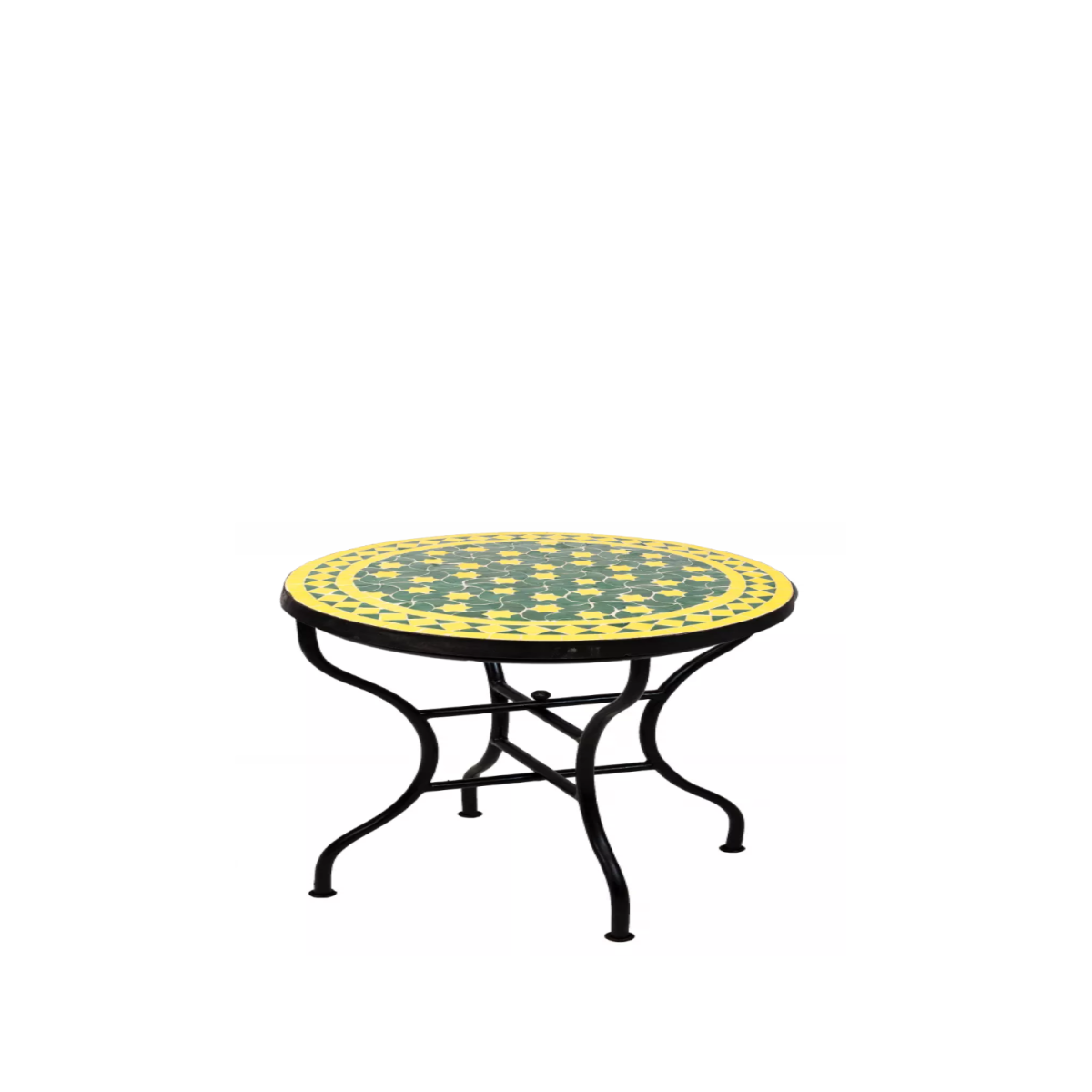 Marokkaanse mozaïektafel Estrella groen-geel, diameter 