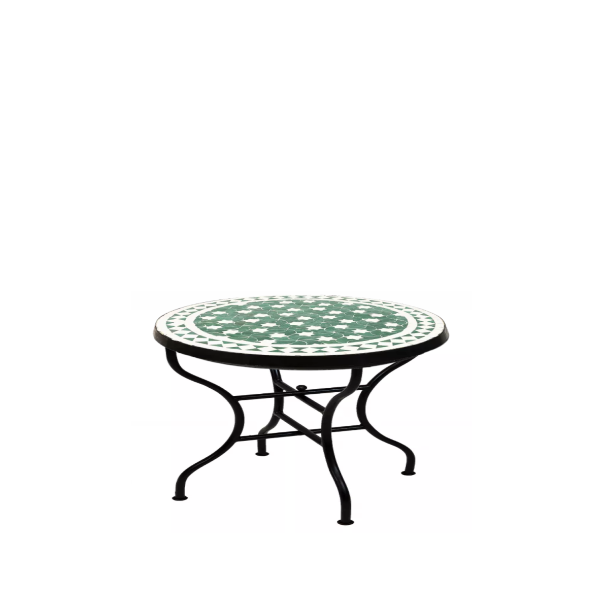 Marokkaanse mozaïektafel Estrella groen-wit, diameter 6
