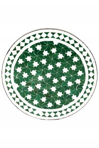Marokkaanse mozaïektafel Estrella groen-wit,...