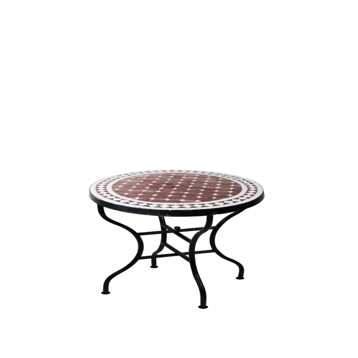 Marokkaanse mozaïektafel Marrakesh Bordeaux wit, 60 cm,