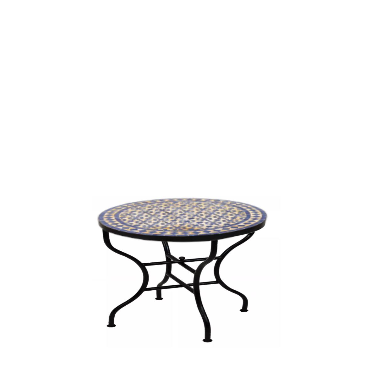 Marokkaanse mozaïektafel Albaicin, beige en blauw, diam