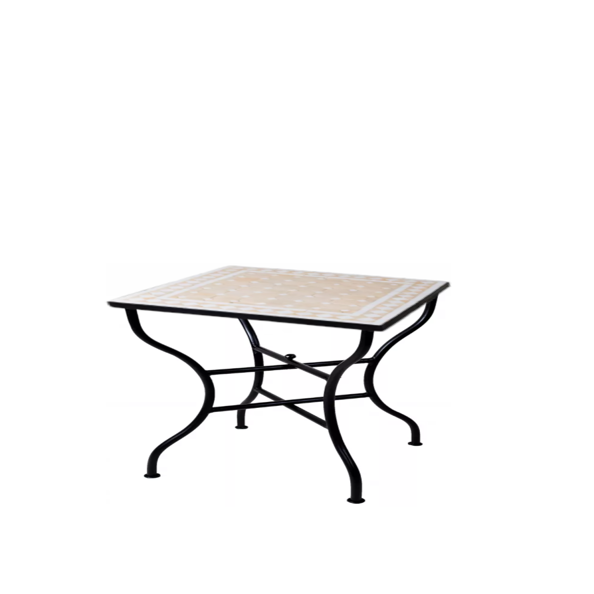 Marokkaanse mozaïektafel Marrakesh, beige en wit, 50 x 