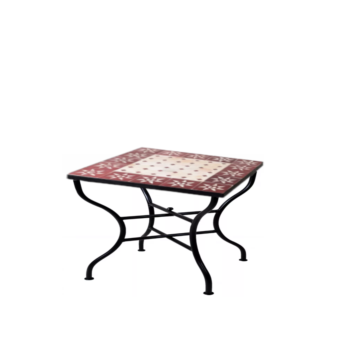Marokkaanse mozaïektafel Zon Blauw Wit, 50 x 50 cm, 45 