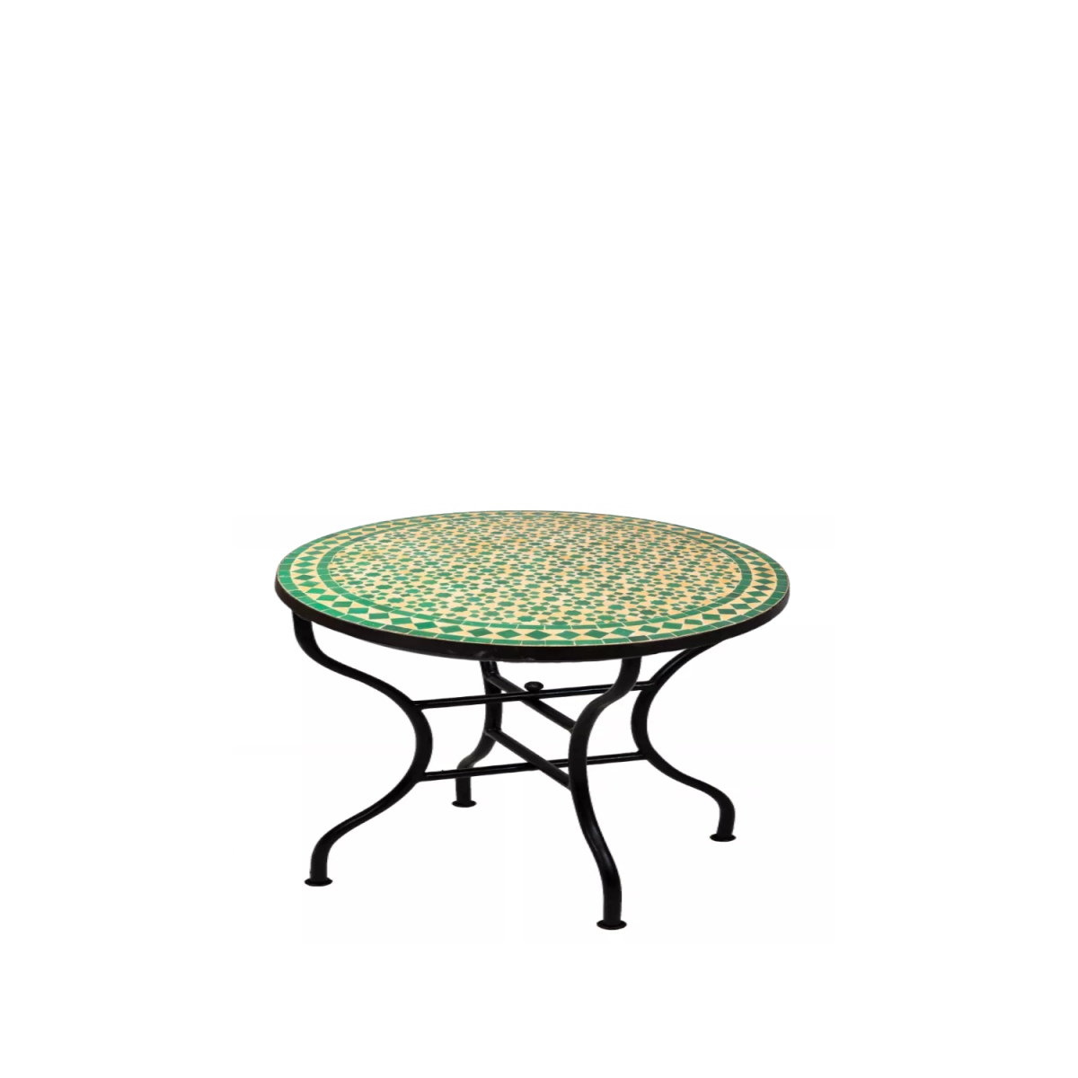 Marokkaanse mozaïektafel Albaicin, beige en groen, 80 c
