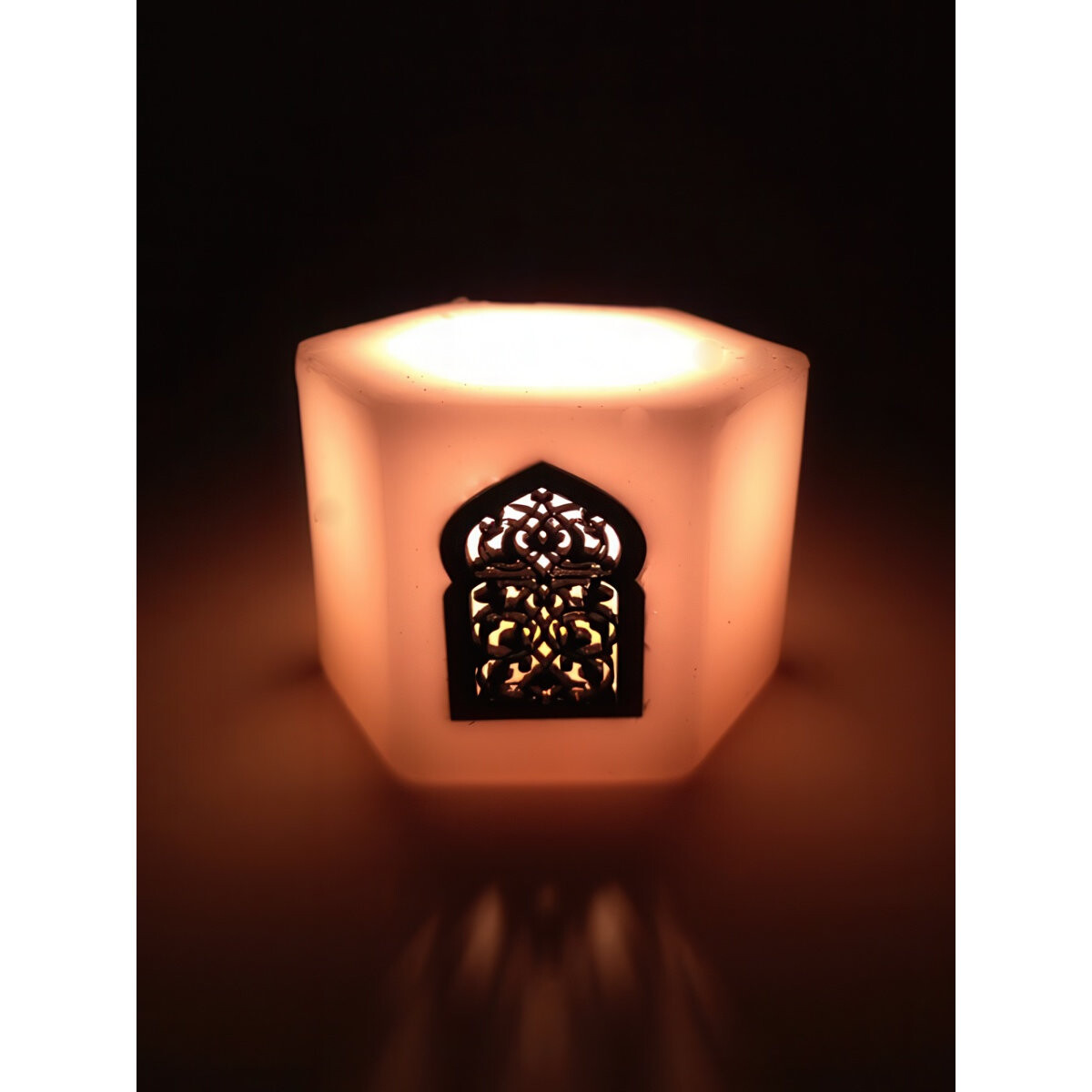 Orient windlicht Daima wit 9 cm box