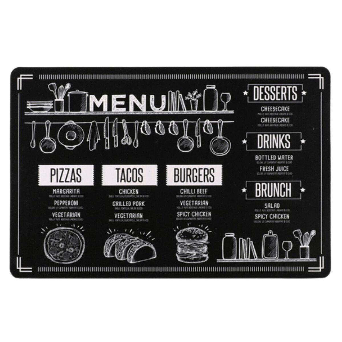 Retro placemat, tafeldecoratie, Italiaan box