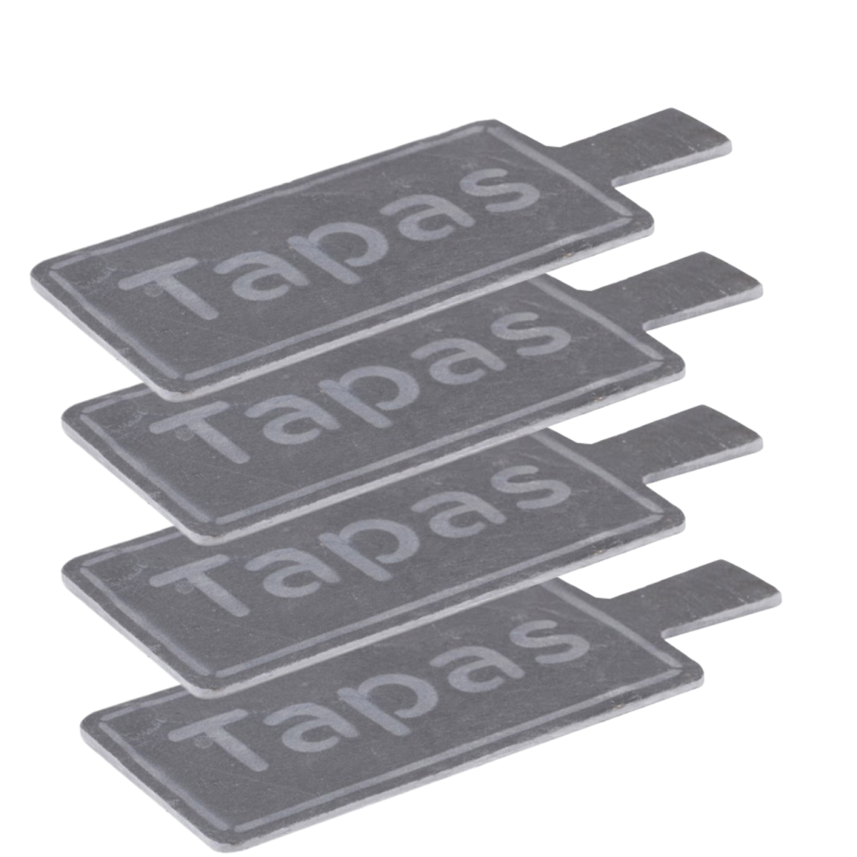 Set van 4 leistenen tapas- en snackplankjes voor op tafel, B