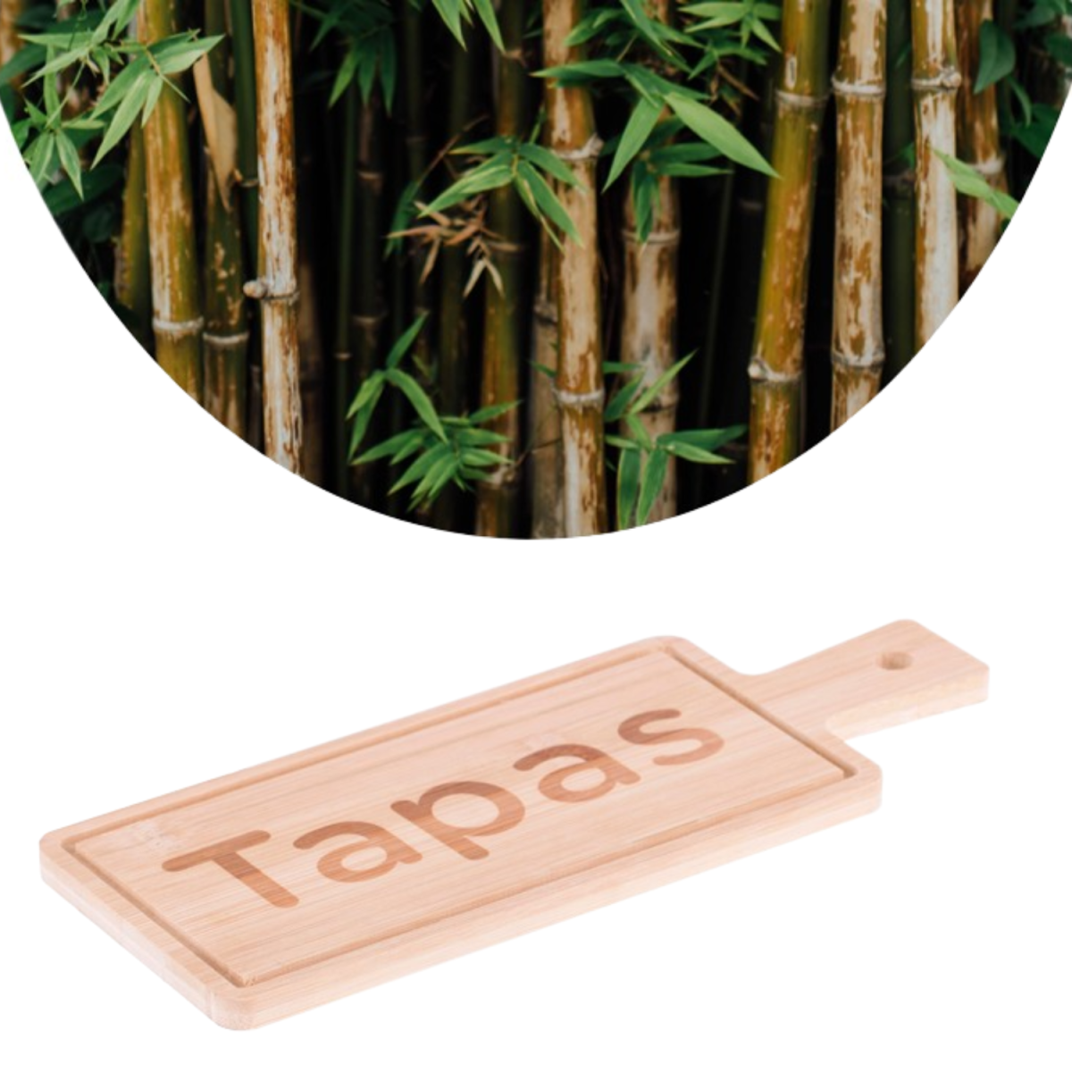 Bamboe tapas- en snackplankje voor op ta box
