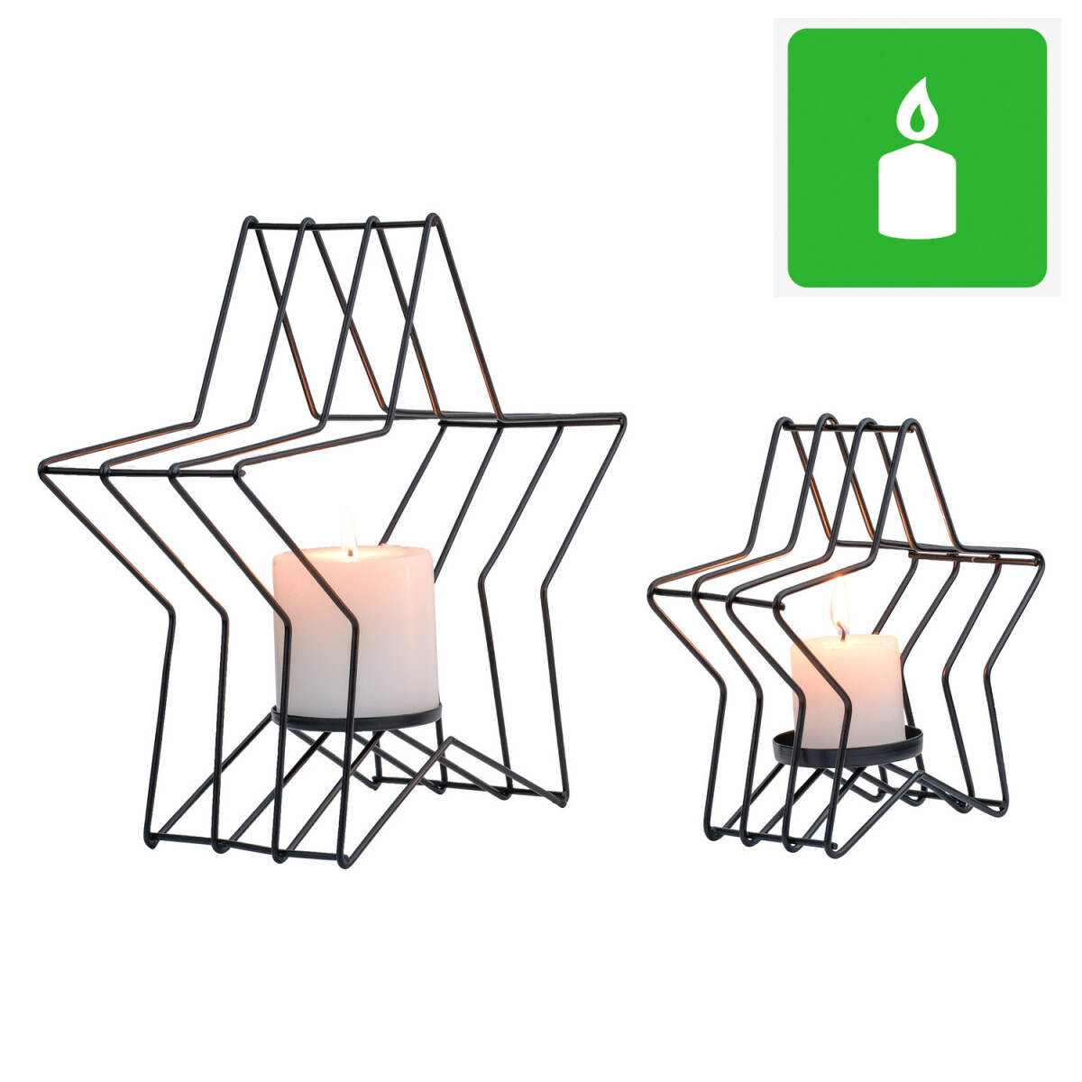 Set van 2 theelichthouders, kerstdecorat box
