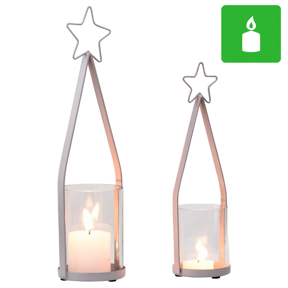 Set van 2 retro kerstkaarsenhouders van Bomiki